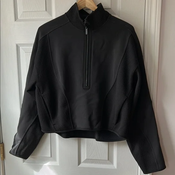 lululemon athletica mixed fabric half zip pullover large black - Picture 6 of 15